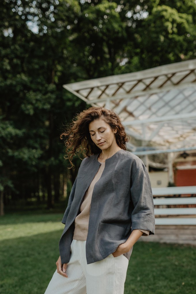 KYIV jacket in Charcoal from AmourLinen
