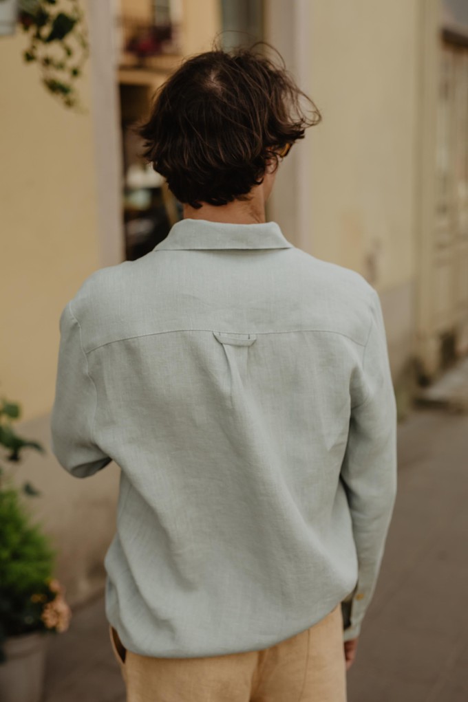 HECTOR shirt in Sage Green from AmourLinen