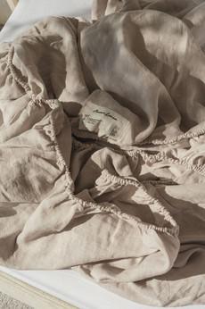Linen fitted sheet in Cream via AmourLinen