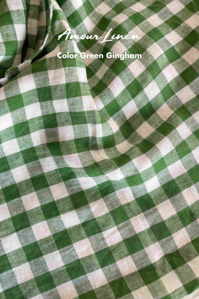 LISA top in Green Gingham | sale from AmourLinen
