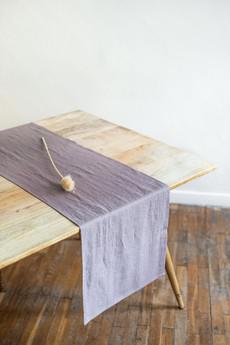 Linen table runner in Dusty Lavender via AmourLinen