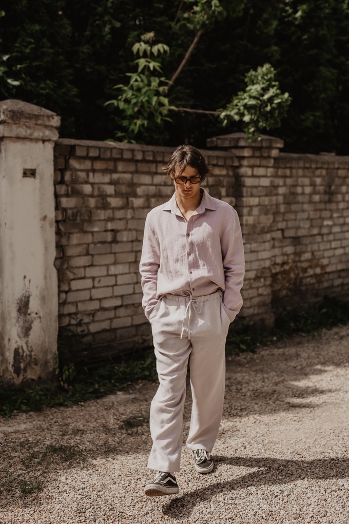 Adonis classic linen pants in Cream from AmourLinen