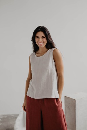 COLETTE top in Cream from AmourLinen