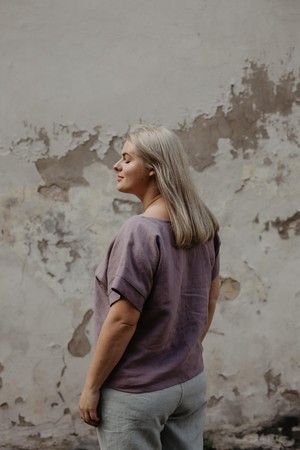 Linen top Porto S Dusty Lavender | sale from AmourLinen