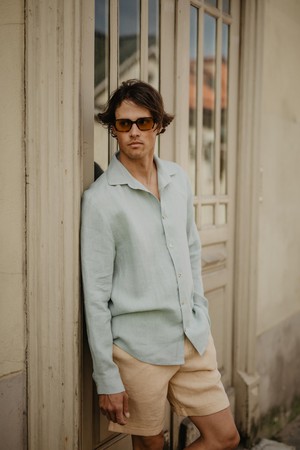 HECTOR shirt in Sage Green from AmourLinen