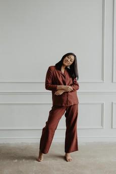 Pajama set NIGHTLY in Terracotta via AmourLinen