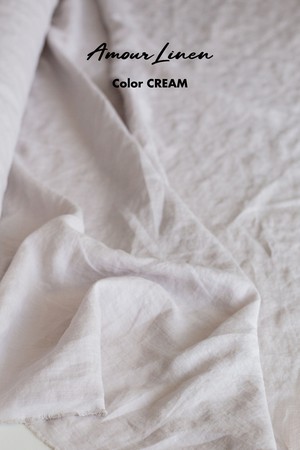 Leah wide linen pants with slits in Cream | sale from AmourLinen