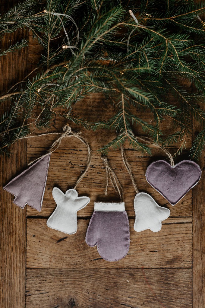 Christmas tree decorations (set of 5) from AmourLinen
