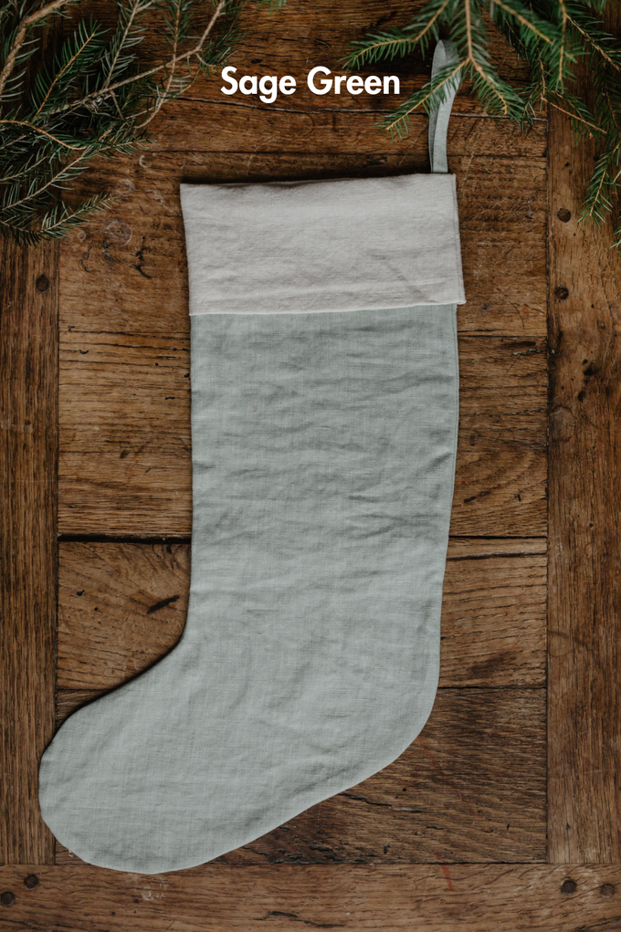 Linen Christmas stocking from AmourLinen