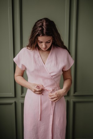 Linen dress OLIVIA in Cotton Candy size 1  | sale from AmourLinen