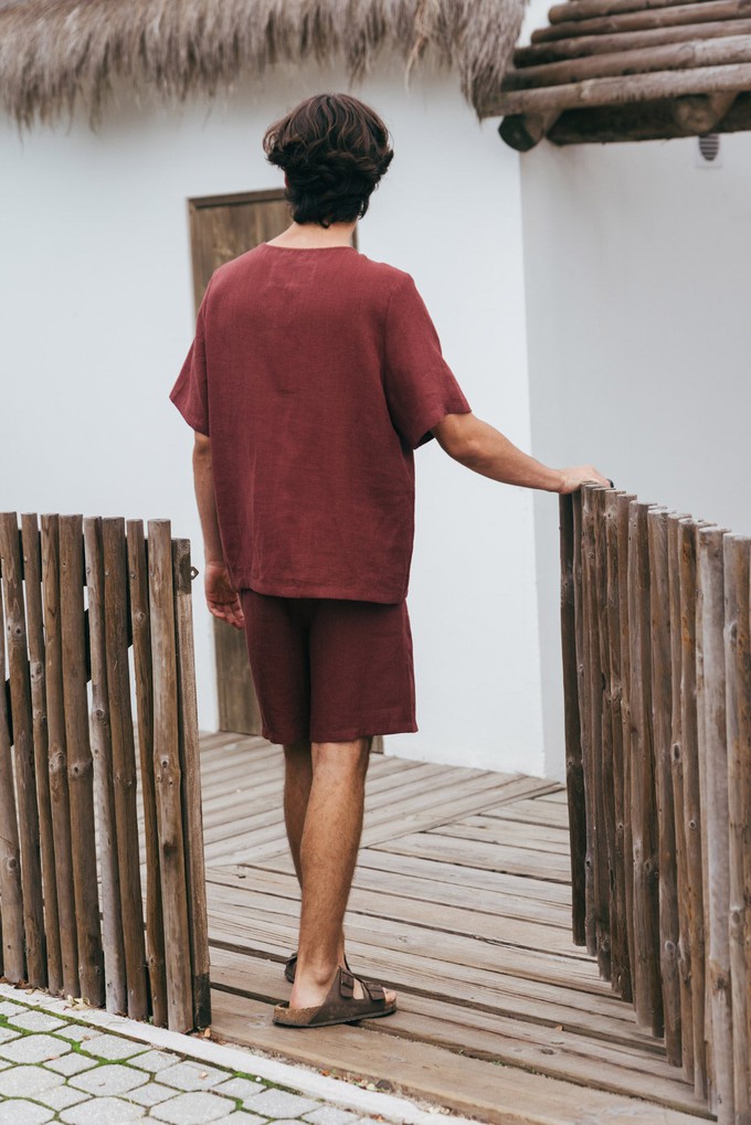 Billy linen pajama set in Terracotta from AmourLinen