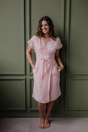 Linen dress OLIVIA in Cotton Candy size 1  | sale from AmourLinen