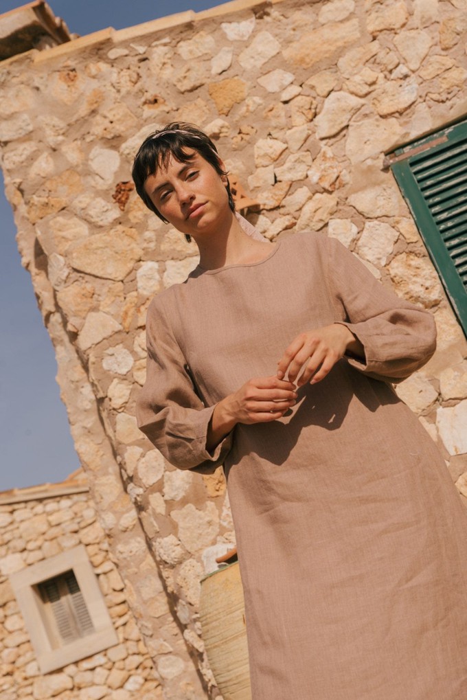 AMALIA dress in Rosy Brown from AmourLinen