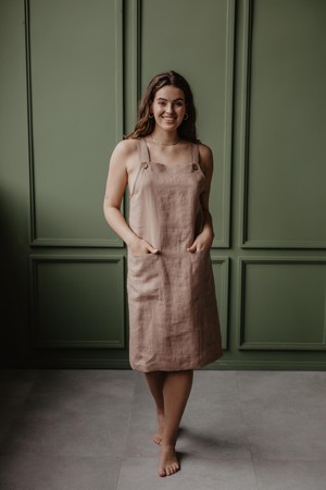 Linen apron dress JADE | ARCHIVE SALE from AmourLinen