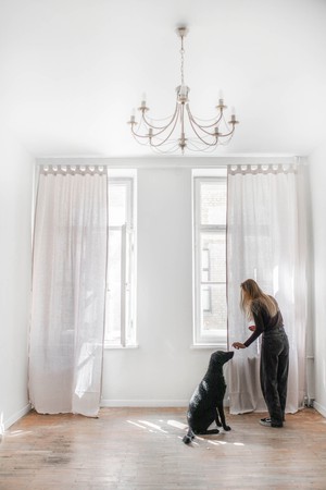 Tab top linen curtain in Cream from AmourLinen