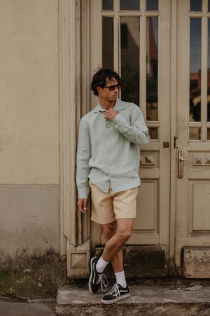 HECTOR shirt in Sage Green from AmourLinen
