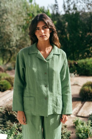 Pajama set SNOOZE in Matcha Green from AmourLinen
