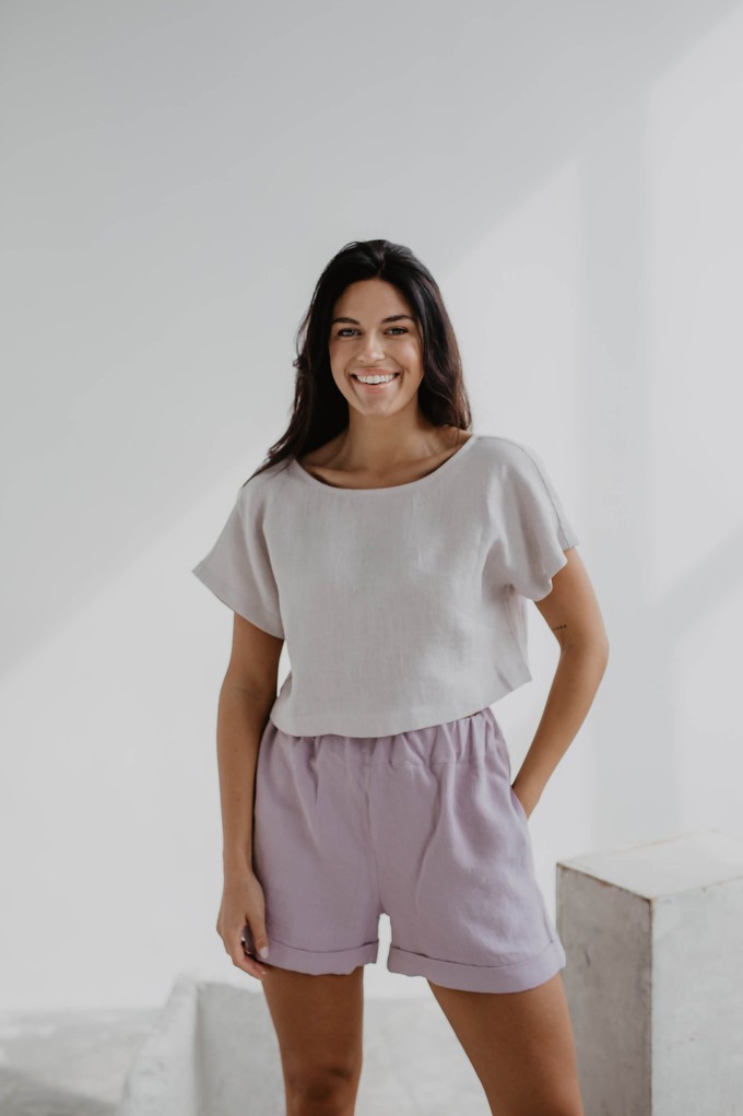 LISA crop top in Cream from AmourLinen