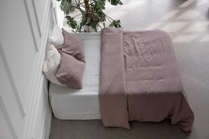 Linen duvet cover in Rosy Brown from AmourLinen