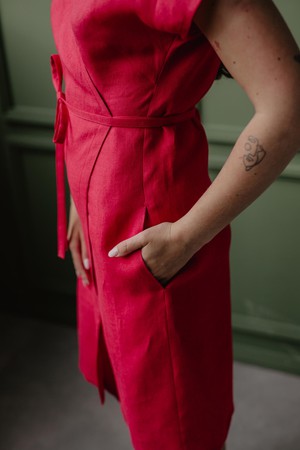 OLIVIA dress in Viva Magenta from AmourLinen