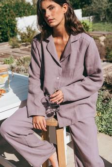 Pajama set NIGHTLY in Dusty Lavender via AmourLinen
