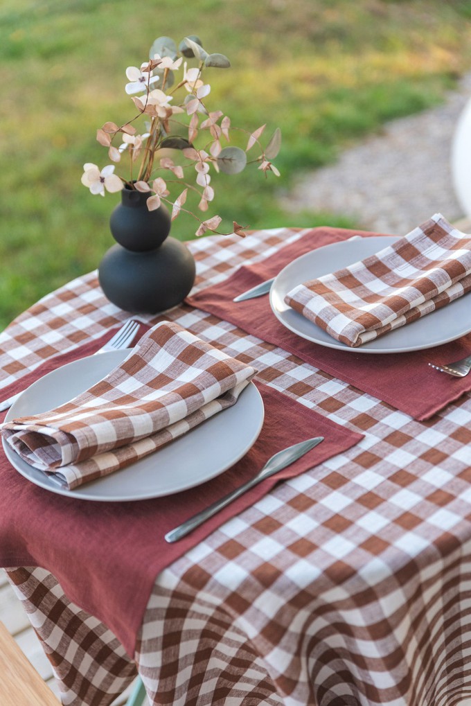 Linen placemats set of 2 in Terracotta from AmourLinen Linen placemats set of 2 in Terracotta from AmourLinen