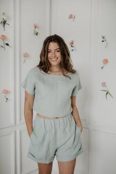 LISA crop top in Sage Green via AmourLinen