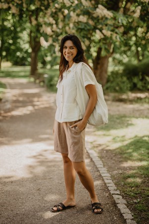 MATILDA shorts in Rosy Brown from AmourLinen
