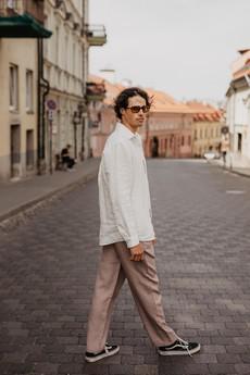 Adonis classic linen pants in Rosy Brown via AmourLinen