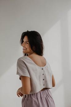 LISA crop top in Cream via AmourLinen