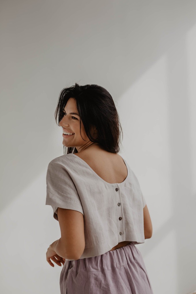 LISA crop top in Cream from AmourLinen