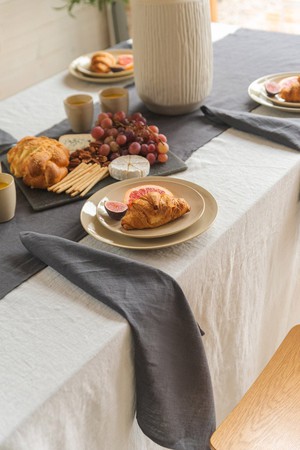 Linen napkins set of 2 in Charcoal from AmourLinen Linen napkins set of 2 in Charcoal from AmourLinen