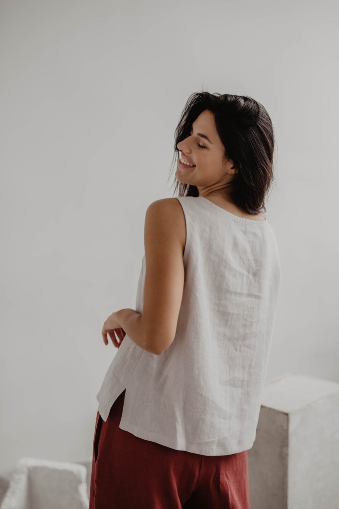 COLETTE top in Cream from AmourLinen