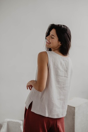 COLETTE top in Cream from AmourLinen