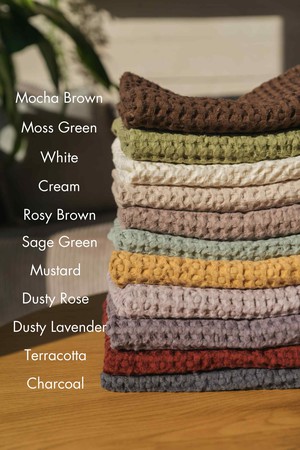 Linen waffle blanket in Terracotta from AmourLinen