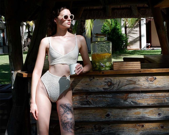 Jacquard Skyline High Bikini Bottom from Anekdot