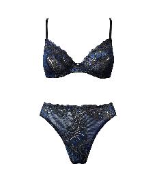 Saga Navy Underwire Brief Set via Anekdot