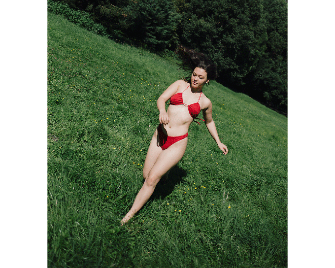 Geranium / Skyline Slim Bikini Bottom from Anekdot