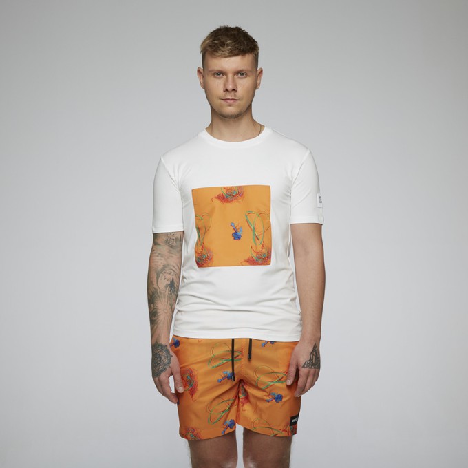 AS tee ss PO seatrash print orange from arctic seas