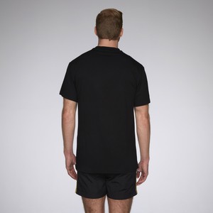AS tee shortsleeve BO black with embroided gold polar bear from arctic seas