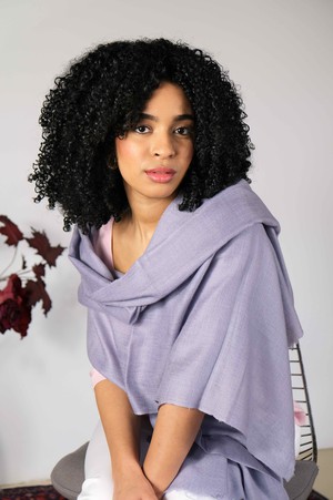 Lavender Grey Cashmere Scarf from Asneh