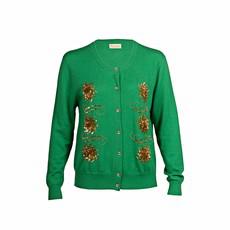 Green Cashmere Cardigan with Embellishment from Asneh