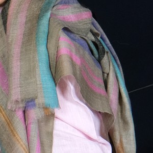 Hand woven Cashmere  Pashmina Scarf with Stripes from Asneh