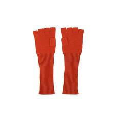 Orange fingerless gloves in cashmere silk knit via Asneh
