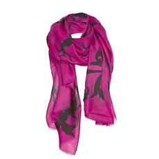 Pink Cashmere Scarf With Black Print from Asneh