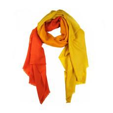 Orange Yellow Ombre Shaded Cashmere Scarf from Asneh