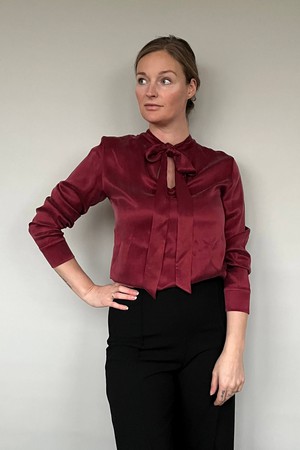 Vegan Silk Bow Blouse from Atelier Jungles