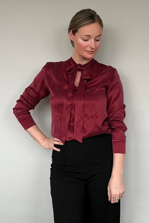 Vegan Silk Bow Blouse from Atelier Jungles