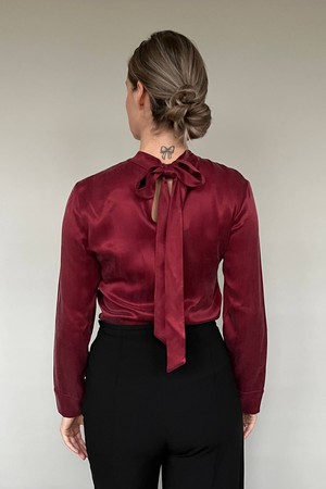 Vegan Silk Bow Blouse from Atelier Jungles