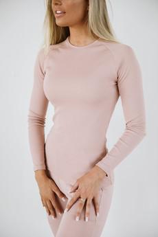 Ribbed Top Long Sleeve / Misty Rose from Audella Athleisure